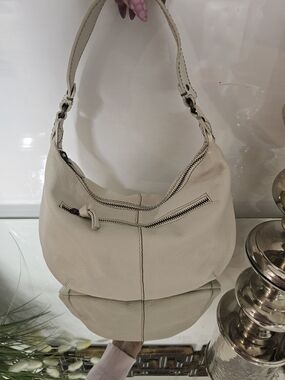 GAP Cream Leather Hobo Shoulder Bag